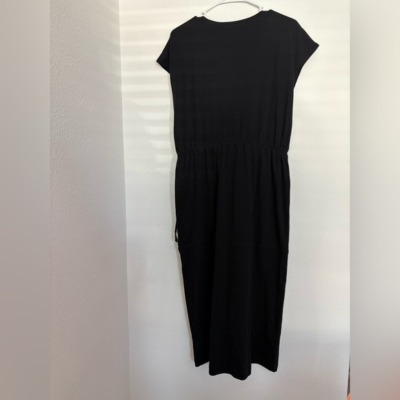 Vince Popover V-Neck Tiered Midi Dress in black puma cotton NWT size S - Picture 7 of 10